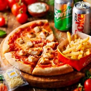 Meat Feast Chips and Drink